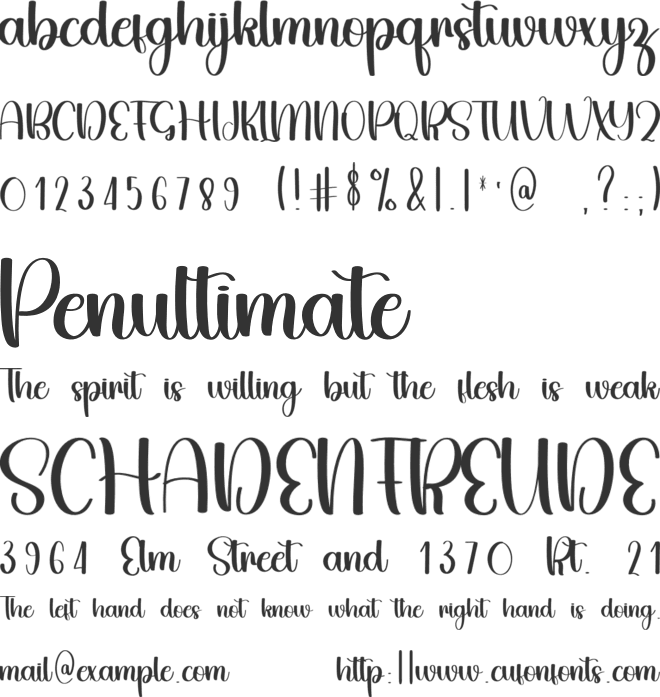 Hallo Grandma font preview