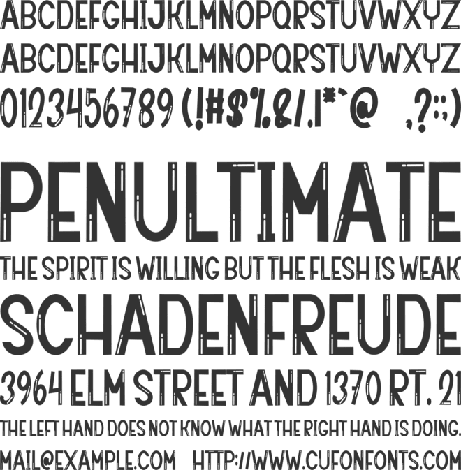 Fancy College font preview