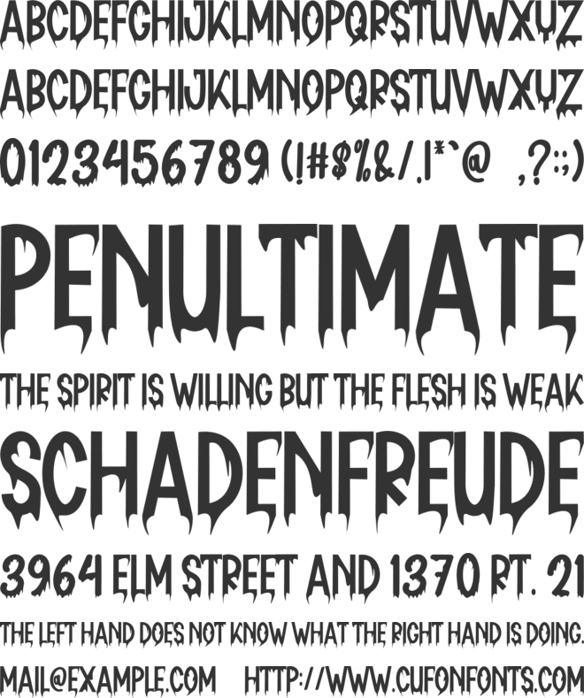 Title Horror font preview