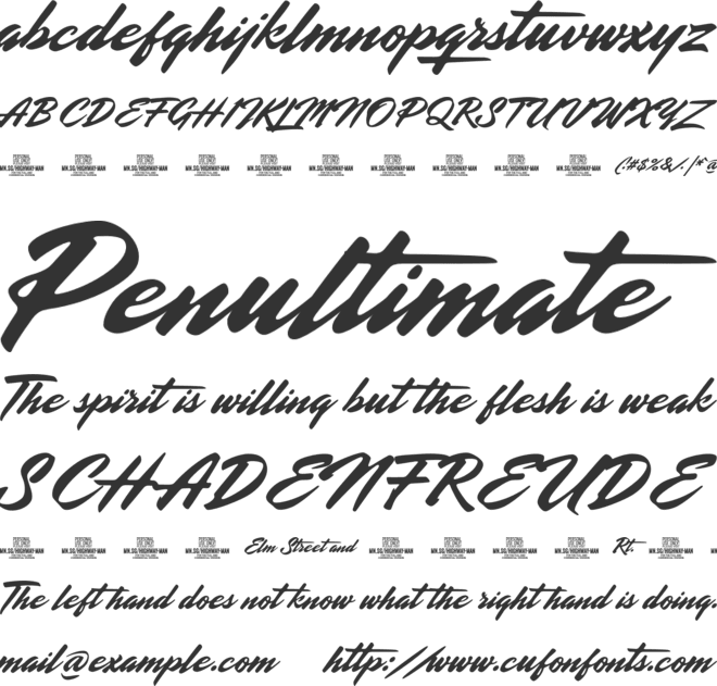 Highway Man Clean PERSONAL USE font preview