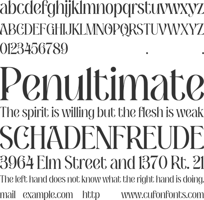 Romancio font preview