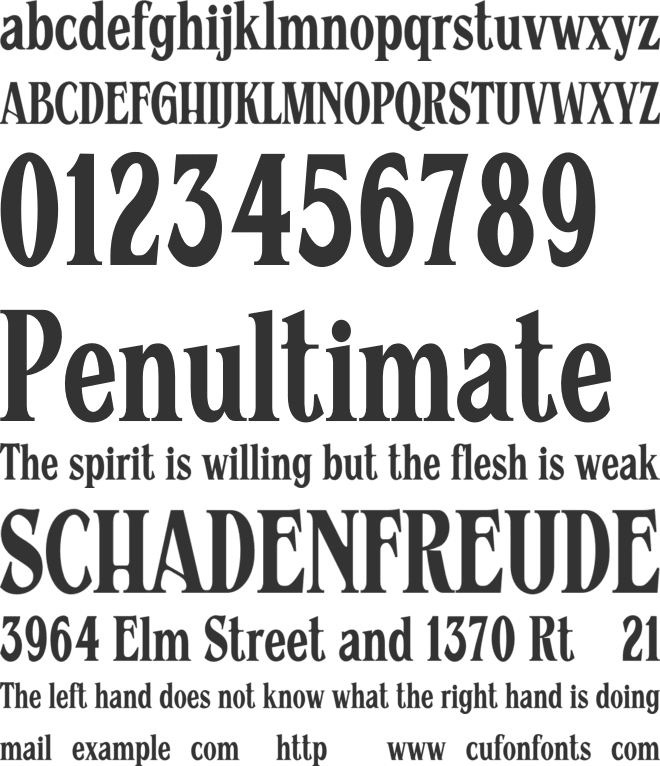 The Fright House font preview