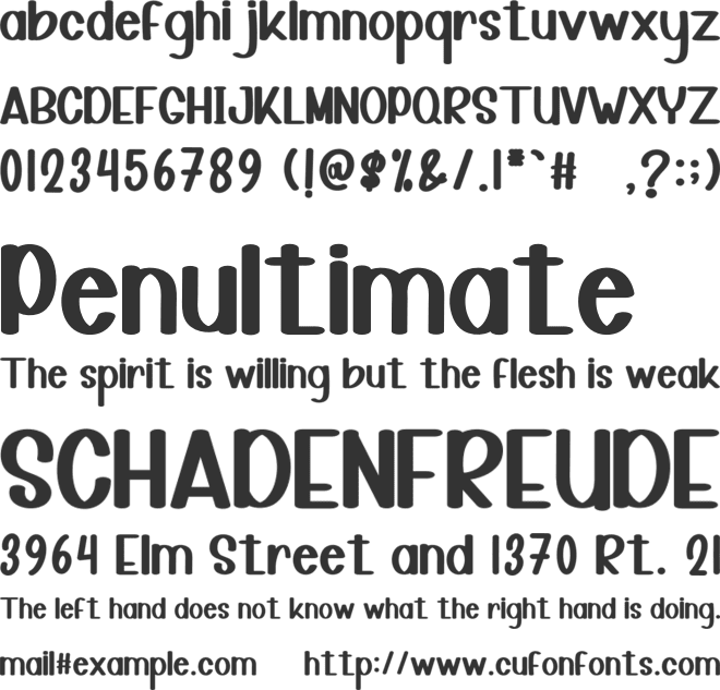 Girls Junior font preview