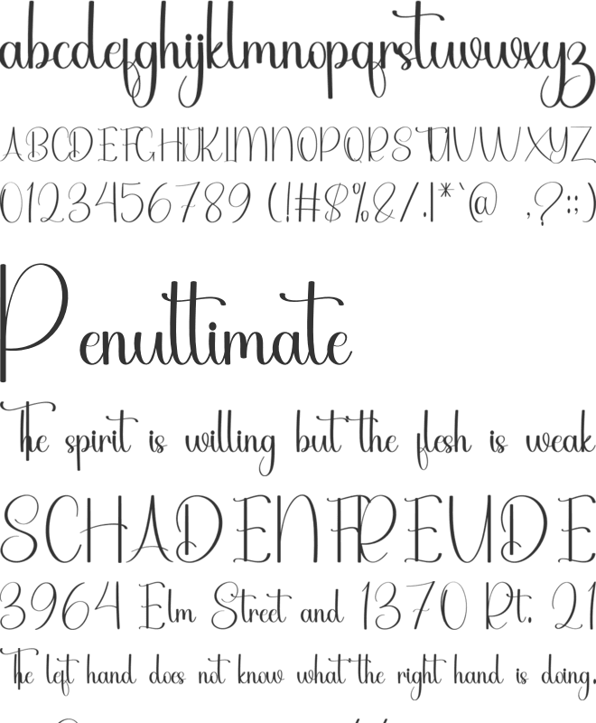 Blushing Bride font preview