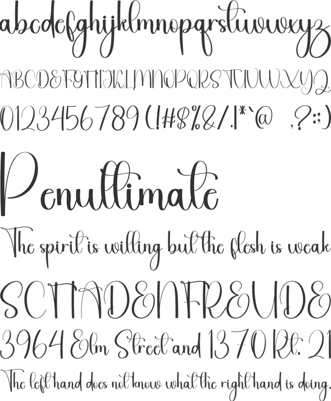 Sad Girl font preview