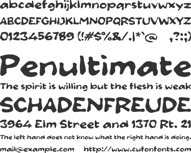 Vabeary font preview