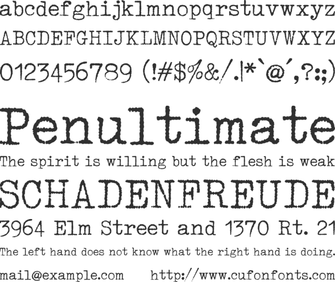 1952 RHEINMETALL font preview