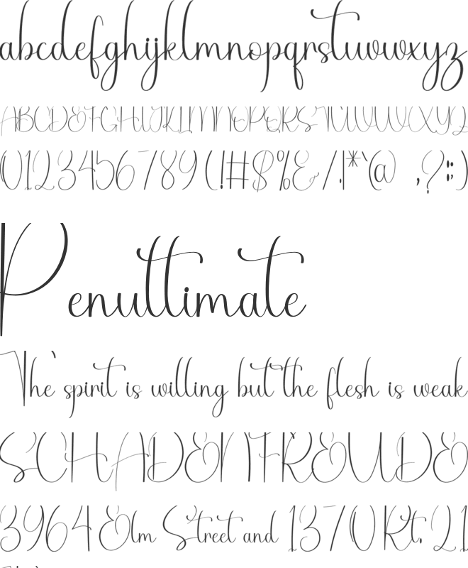 Spooky Handmade font preview