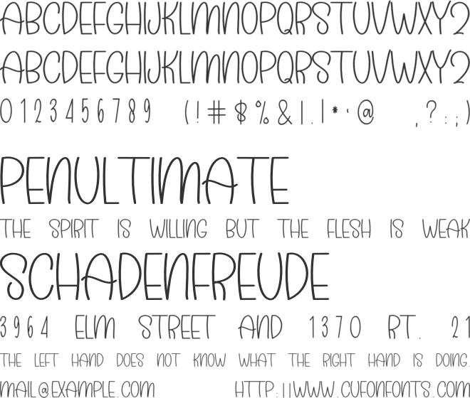 Vanila Blue font preview