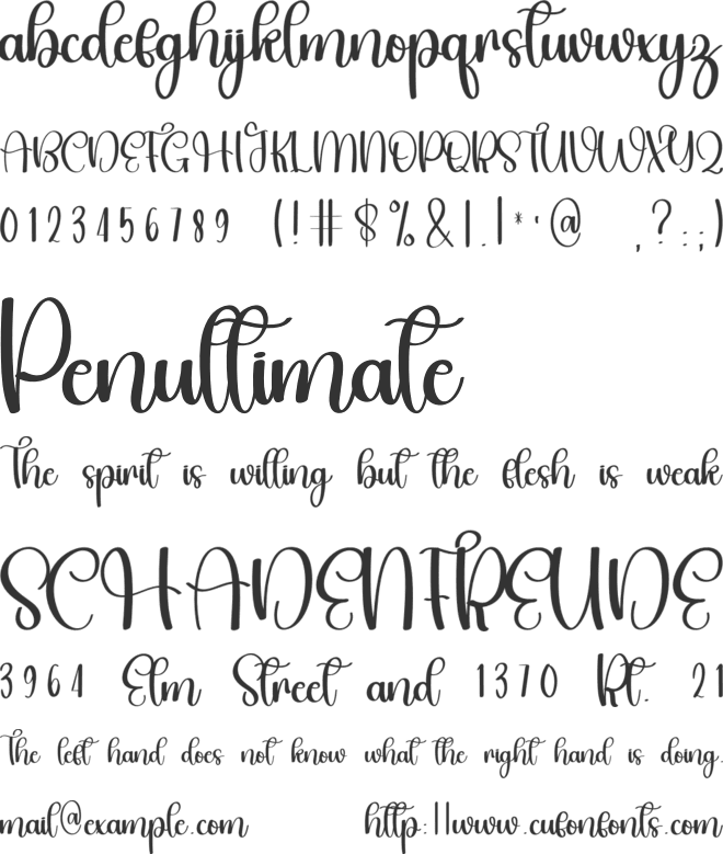 Hello Maddison font preview