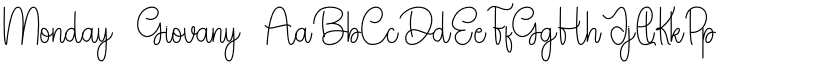 Monday Giovany font