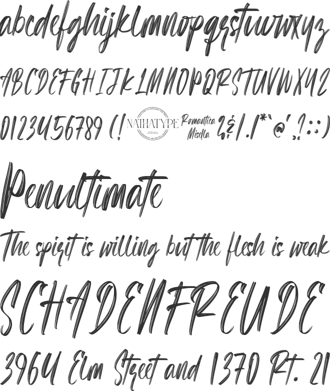 Romantica Misella Personal Use font preview