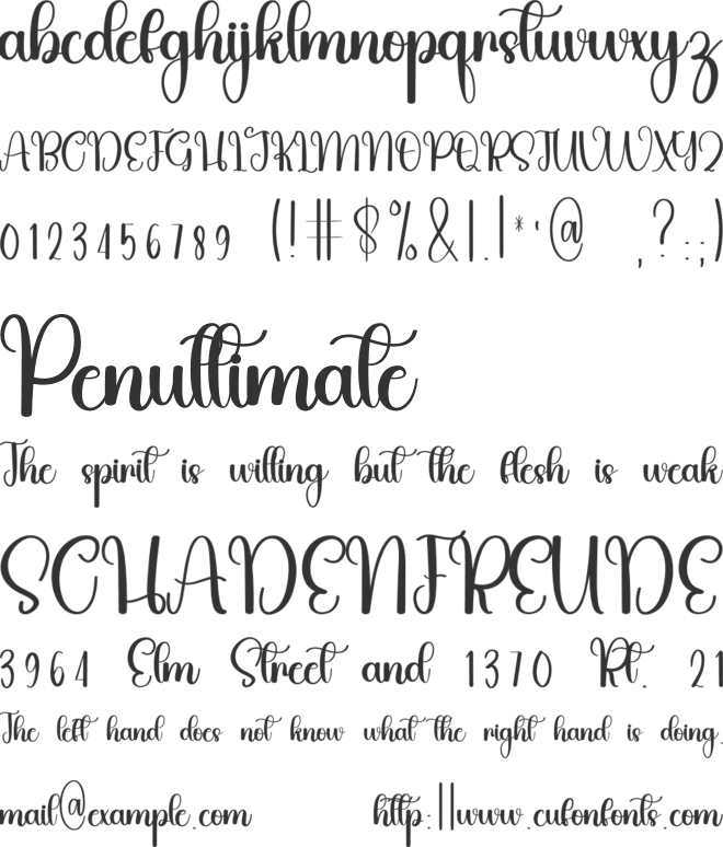 Bright Christmas font preview