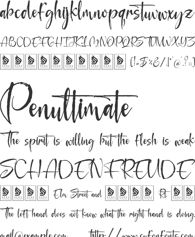 Myrical Amellina font preview