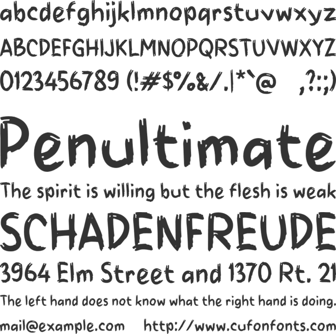 Wabenda font preview