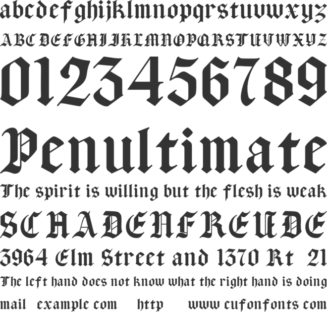 Grave Shade font preview