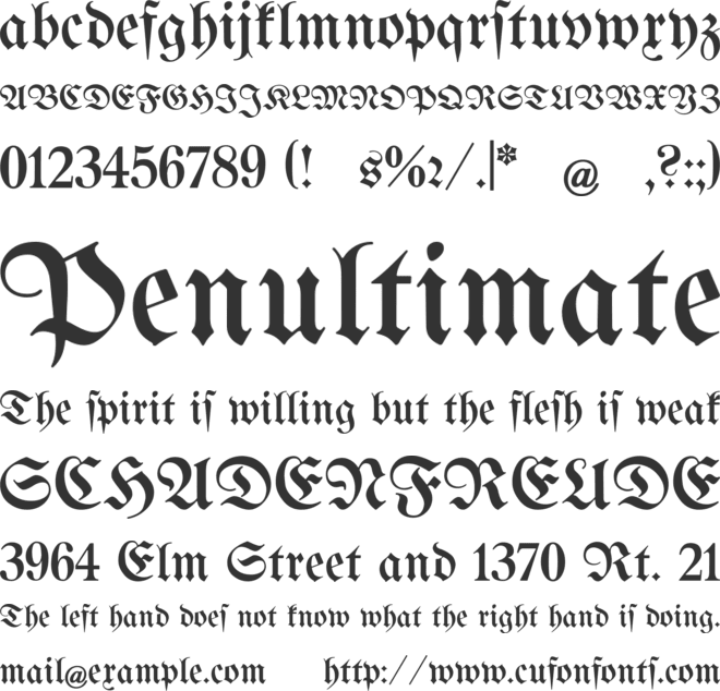Mainzergut BQ font preview