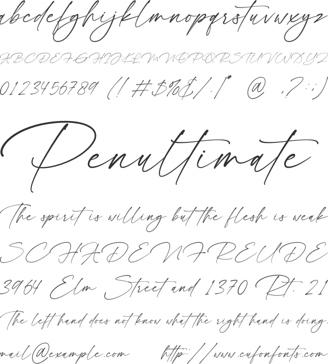 Hastheya font preview