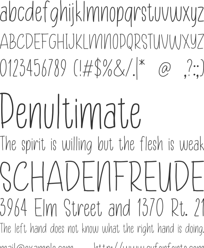 Awal Biting font preview