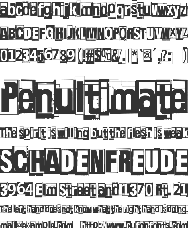 46 Inconspicuous Signs font preview