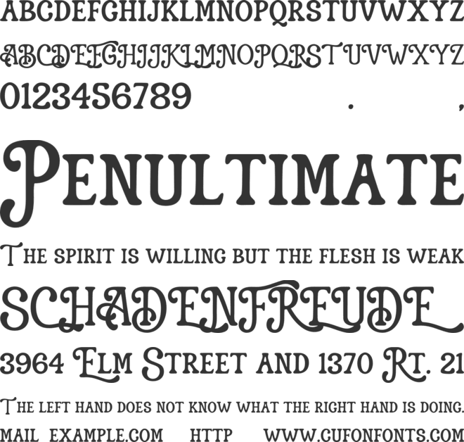 Alendro font preview