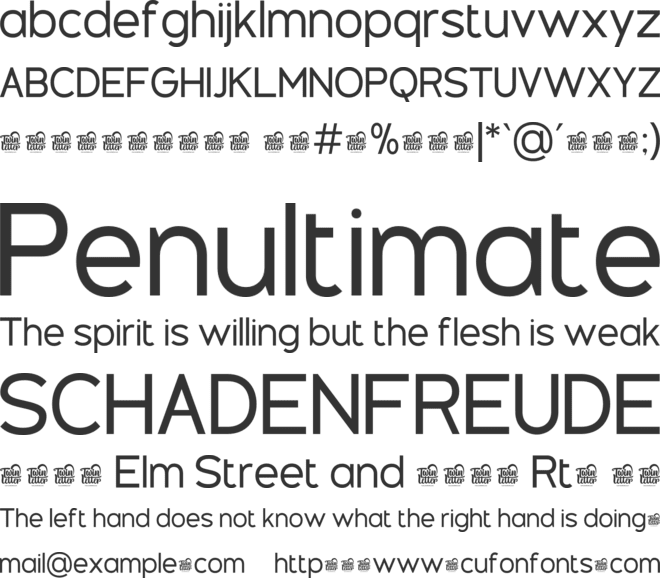 Ewangi Trial font preview