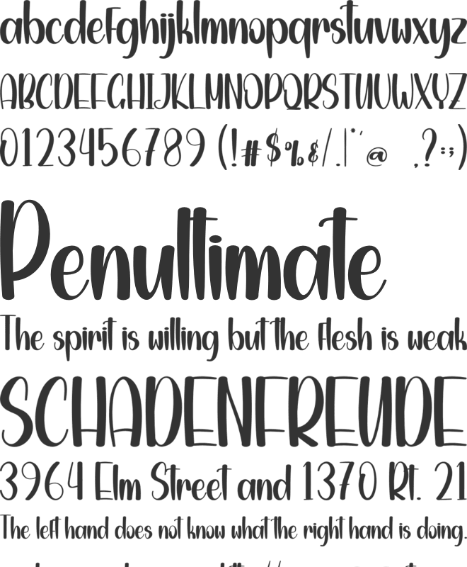 Monday Booklove font preview