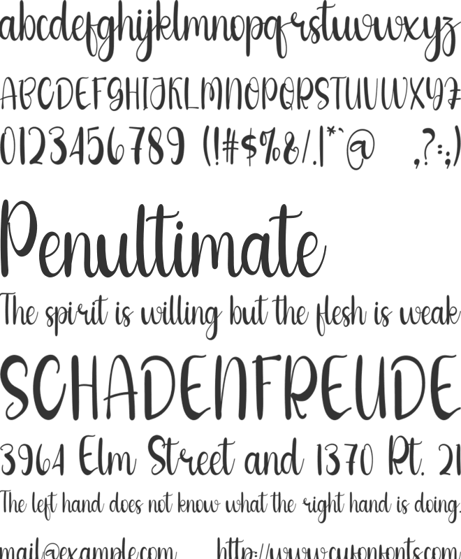 Mother Sweet font preview