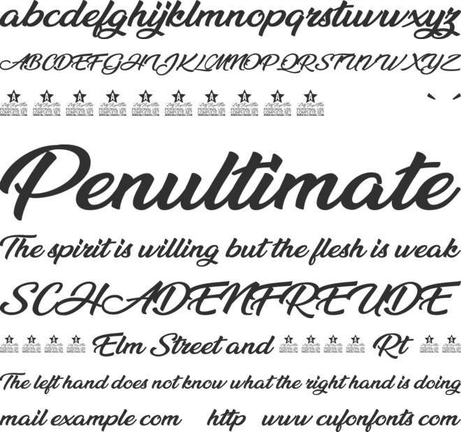 Millenia font preview
