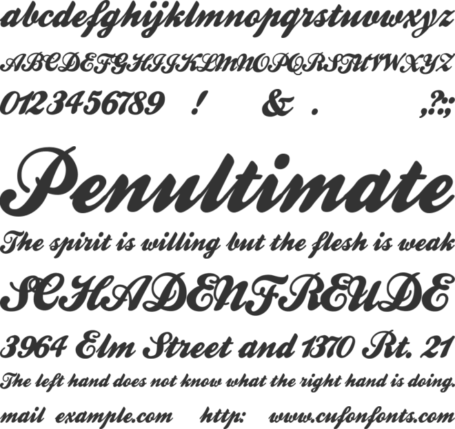 Ballpark font preview