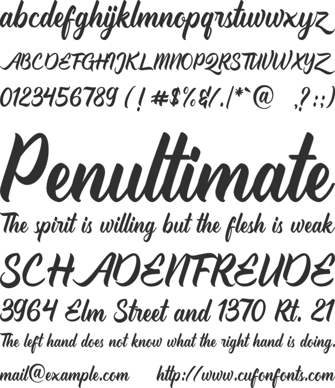 TradeMark Demo font preview