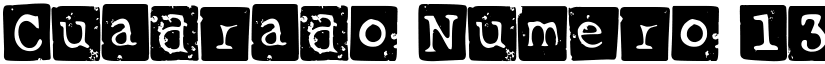 Cuadrado Numero 13 font