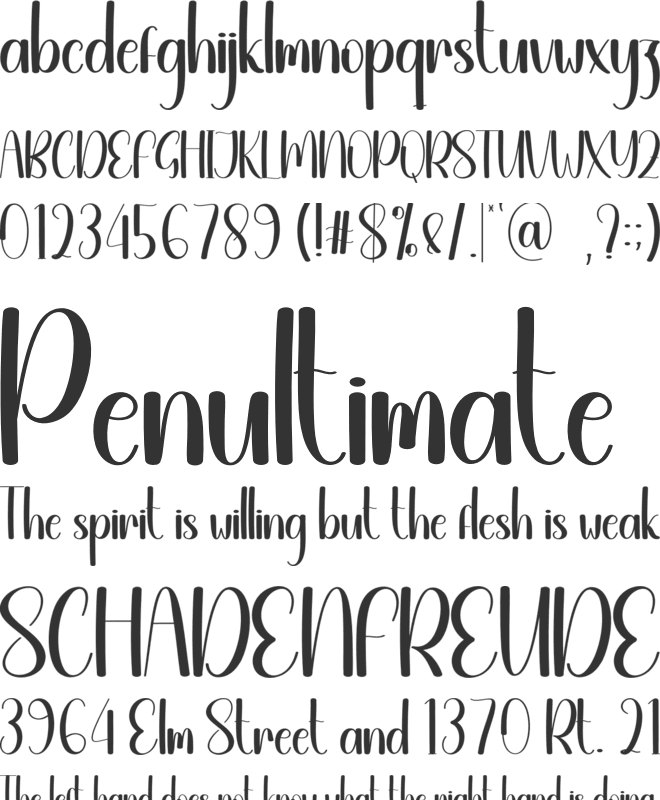 Simple Birthday font preview
