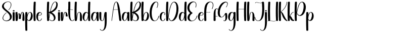 Simple Birthday font