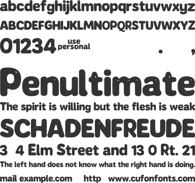 Vineline Bubble font preview