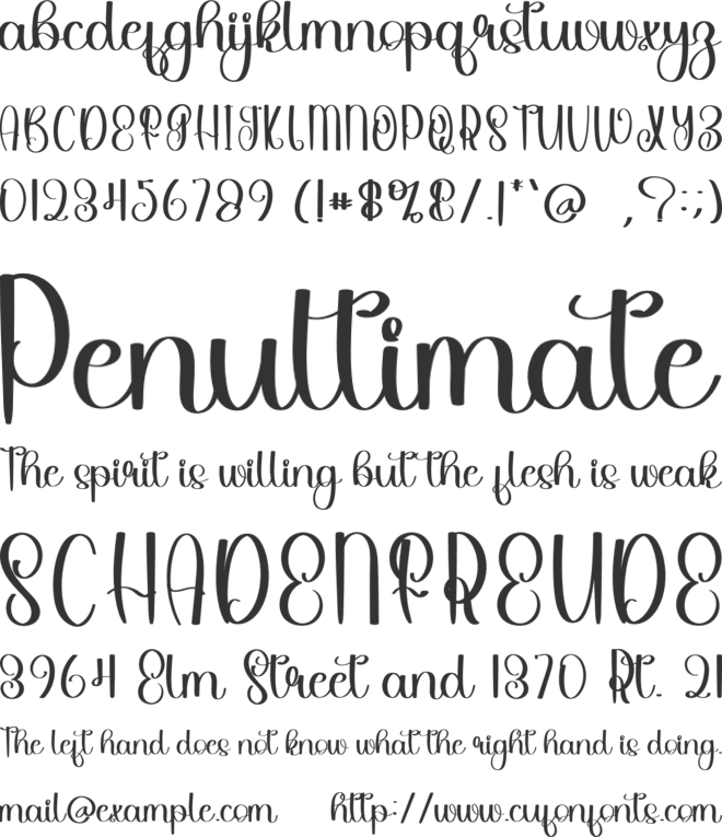 Deasing font preview