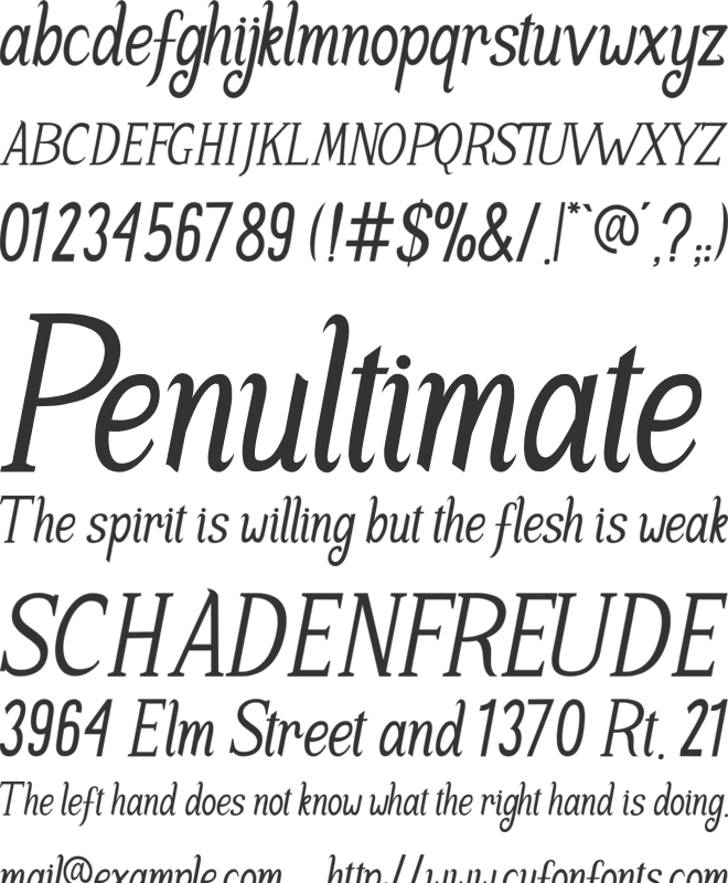 Nabilans font preview