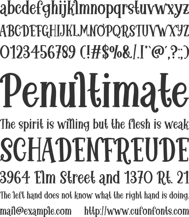 Vintage Planner font preview