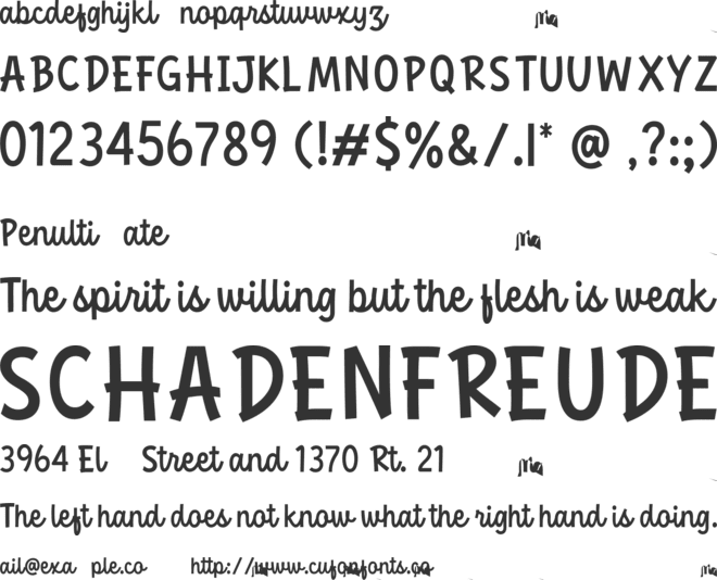 Pristers font preview