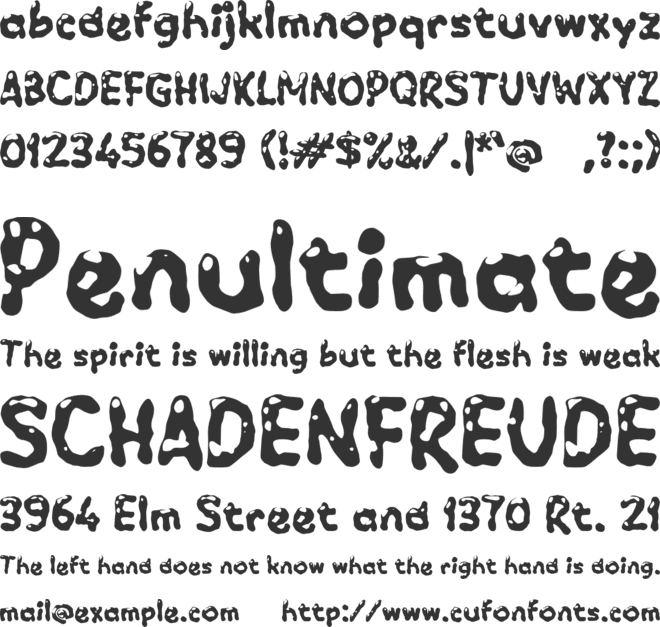 Wadingin font preview