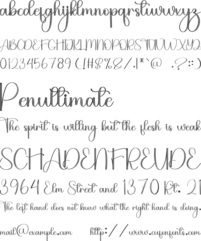 Booking font preview