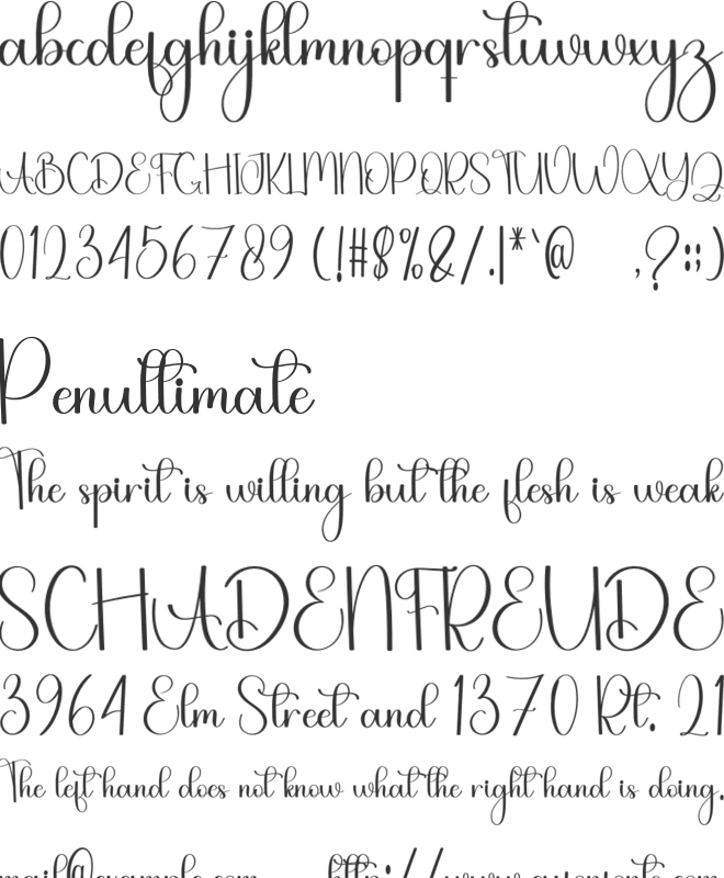 Hiking font preview