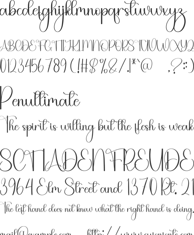 Other font preview