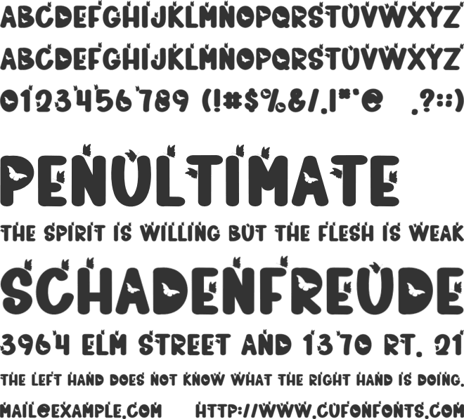 Butterflys font preview