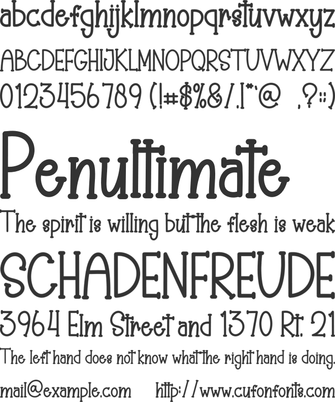 Little Baby font preview