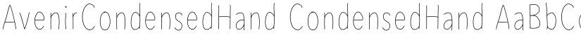 AvenirCondensedHand CondensedHand font