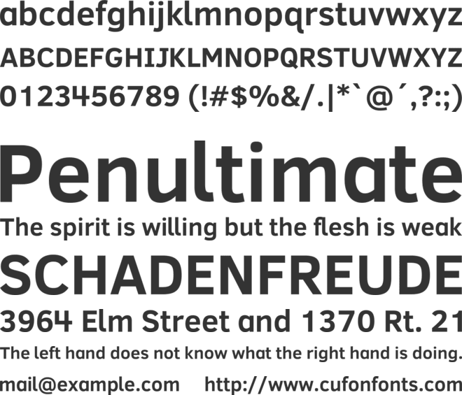 Clear Sans Infanity font preview