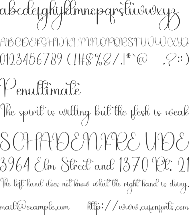 Midnight Sun font preview