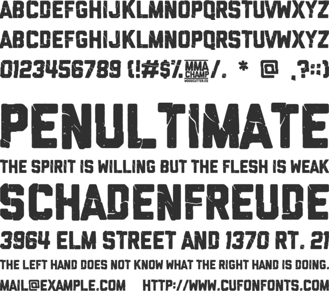 MMA champ font preview
