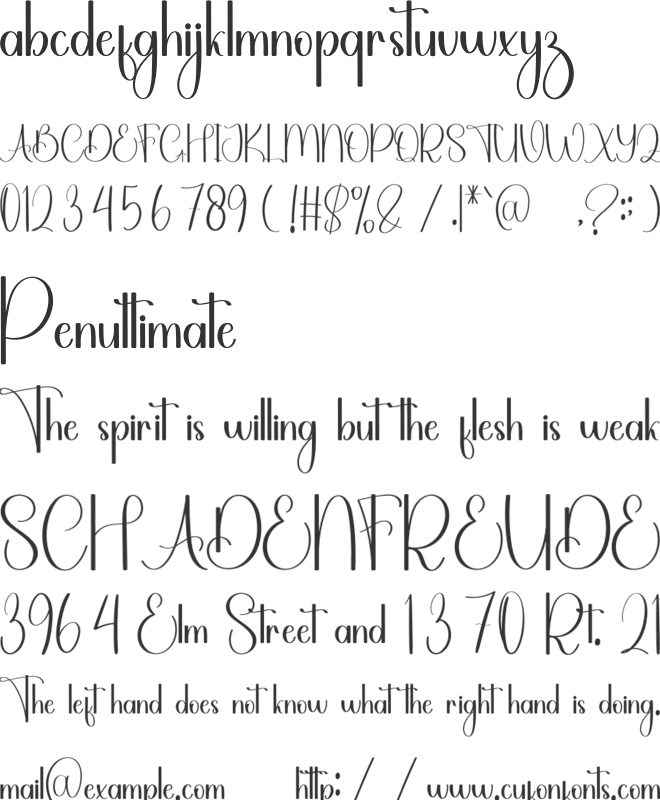 Mother Birthday font preview